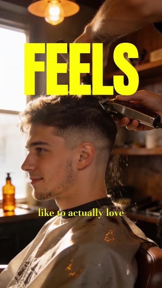 Short-form video still from a hair salon transformation