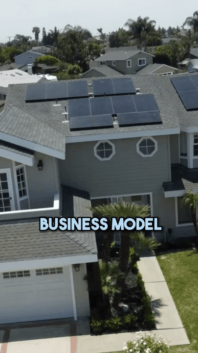 An aerial view of a house roof fitted with solar panels