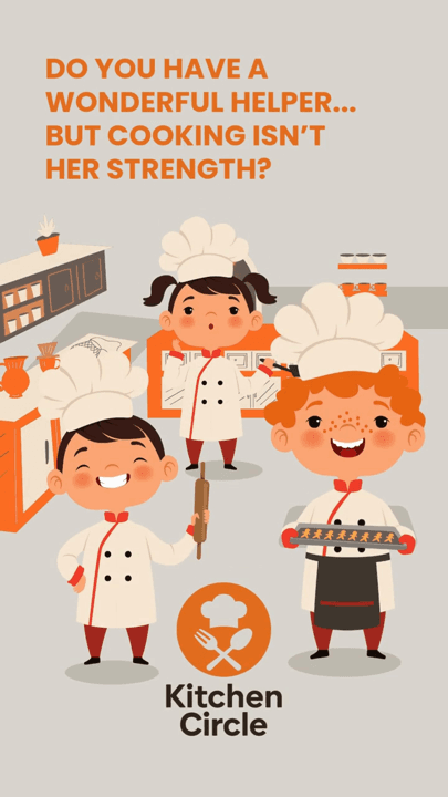 An illustration of cartoon chefs above a question about cooking help