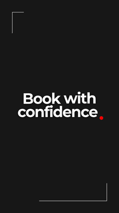 A minimal black title card reading Book with confidence